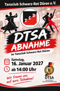 DTSA-Abnahme am 16. Januar 2027 beim Tanzclub Schwarz-Rot Düren